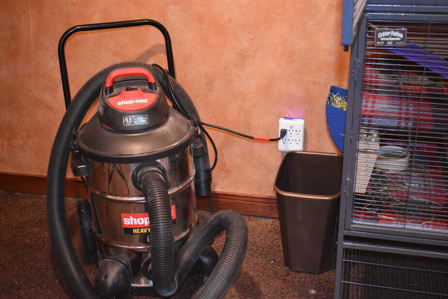 shop vac to keep cage clean