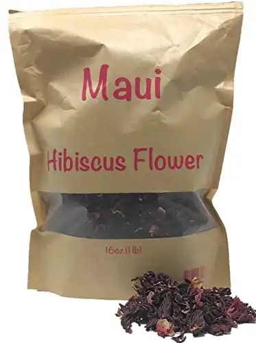Maui Dried Hibiscus Flowers (1 Pound Bag)