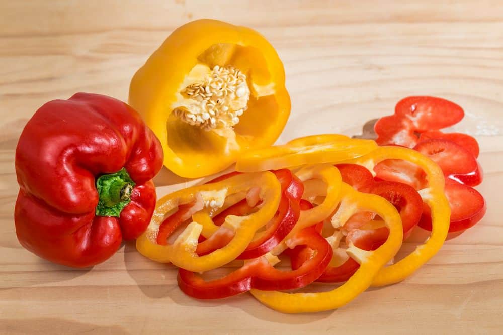 cut bell peppers
